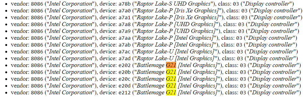 intel battlemage g21 ekran karti