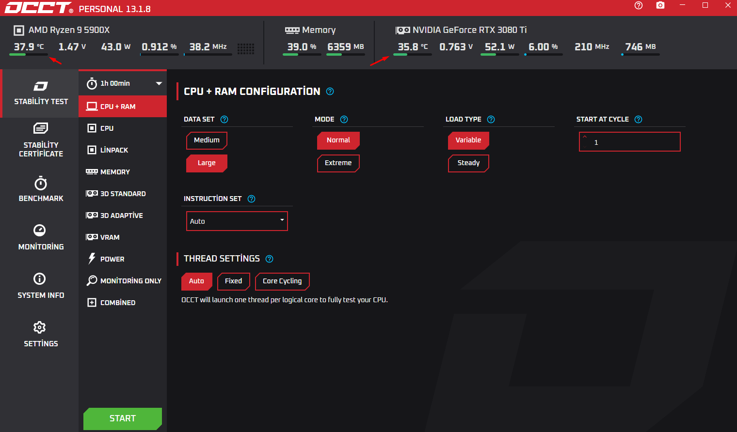 islemci sicakligi olcme programi occt 1