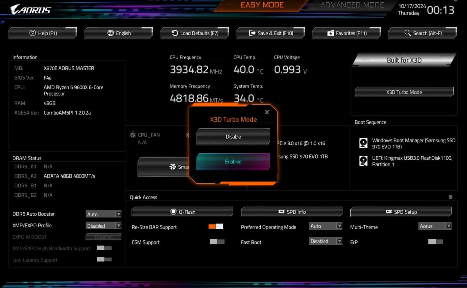 gigabyte x3d turbo bios modu