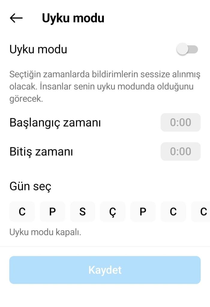 instagram sakin mod nedir
