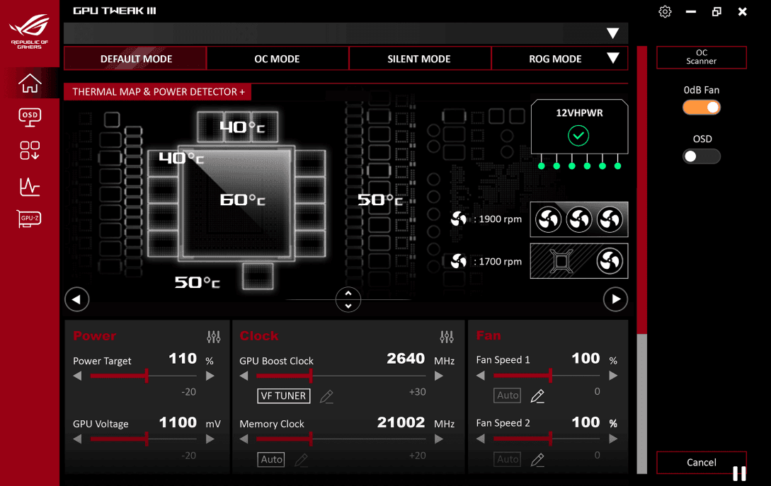 asus gpu tweak 2 pin guc kontrolu
