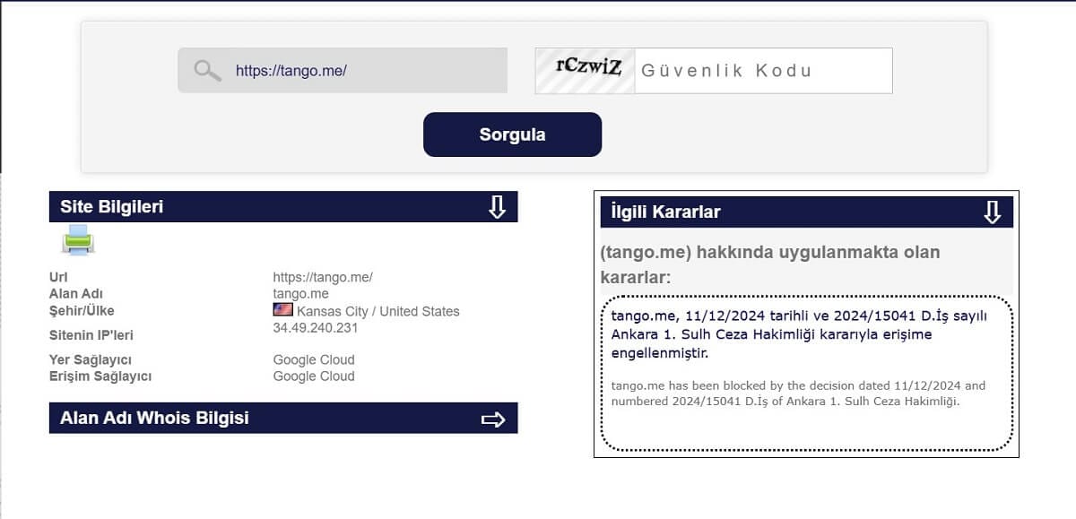 tango erisim engeli