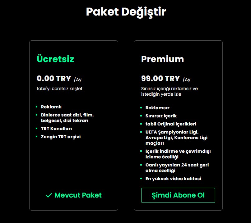 tabii ücretli mi?