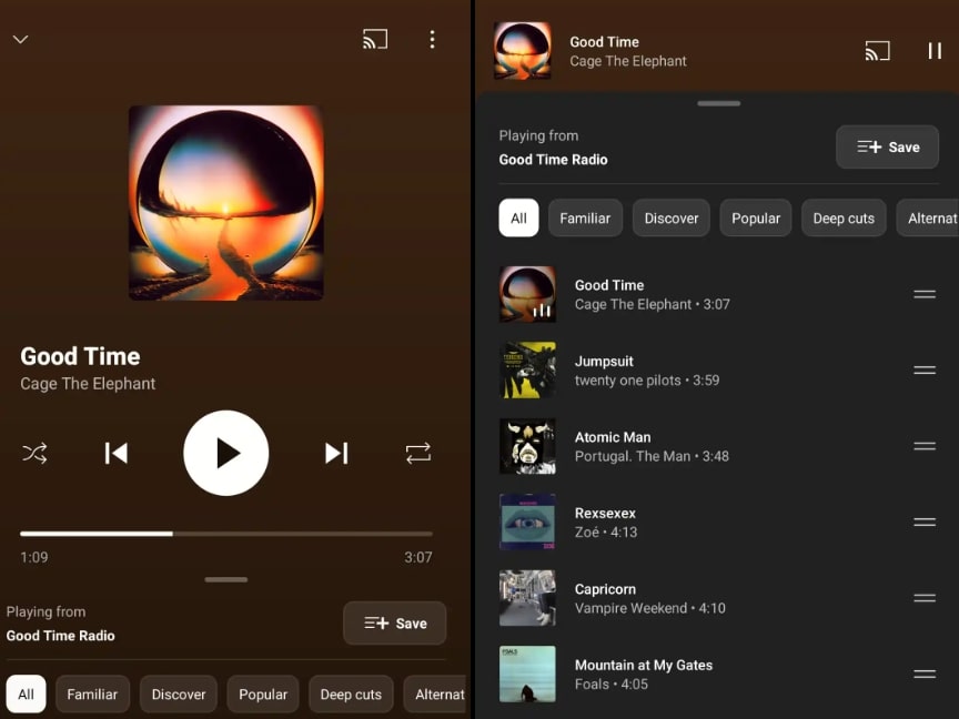 YouTube Music Simdi Calinanlar Arayuzunu Bastan Tasarliyor