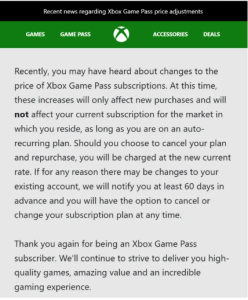 Xbox gamepass zam